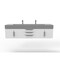 Castello Usa Nile 72" Wall Mounted  White Vanity With Gray Top And Brushed Nickel Handles CB-MC-72W-BN-2053-GR - alternate 1